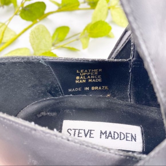 Steve Madden Bootie Square Toe Block Heel in Black - Picture 7 of 7